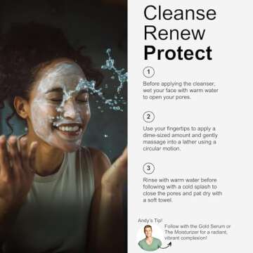 Alitura Anti-Aging Pearl Facial Cleanser For Men and Women with Marine Collagen - Finally Have Clear Acne-Free Skin - Made with Organic Ingredients - 3.4 oz (100 ml)