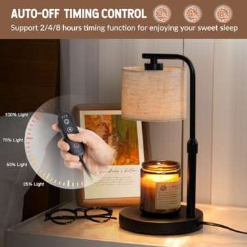 Elegant Candle Warmer Lamp with Timer and Dimming Function