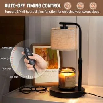 Elegant Candle Warmer Lamp with Timer and Dimming Function