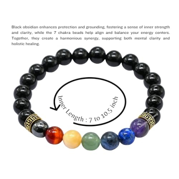 Unisex Black Obsidian Chakra Bracelet - Healing Gift for All