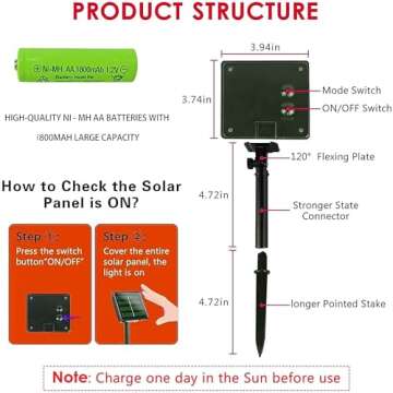 Dazzle Bright 2 Pack Total 400LED 132FT Halloween Solar String Outdoor Lights, 8 Modes Waterproof Ha...