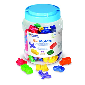 Learning Resources Mini Motors Counting and Sorting Fun Set - 72 Pieces, Ages 3+ Car Counters for Ki...