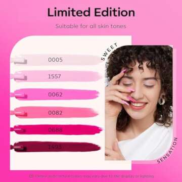 modelones Pink Gel Nail Polish Set 6 Colors, Hot Pink Tones Neon Pink White Shades Magenta Light Sof...