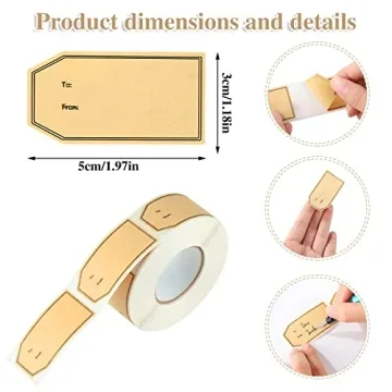 600 Kraft Gift Tag Stickers for All Occasions