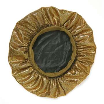 Red By Kiss Glitter Bonnet Premium Quality Sleeping Hair Bonnet Hair Cap, X-Large (Gold Pearl)