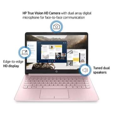 HP Portable Laptop (Include 1 Year Microsoft 365), 14’’ HD Display, 16GB RAM, 64GB eMMC, Intel Q...