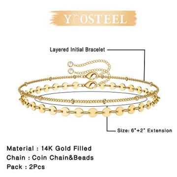Gold Dainty Layered Bracelets for Women - Stylish Gifts