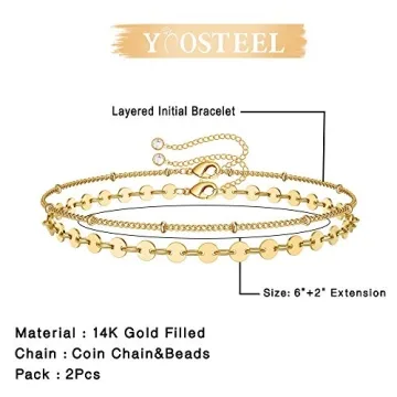 Gold Dainty Layered Bracelets for Women - Stylish Gifts