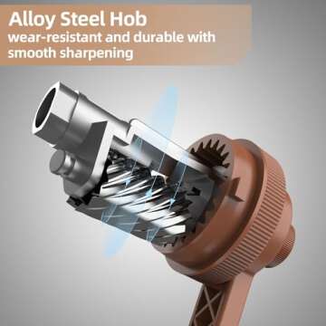 Deli Manual Pencil Sharpener - Auto-in Hand Crank, Adjustable Point