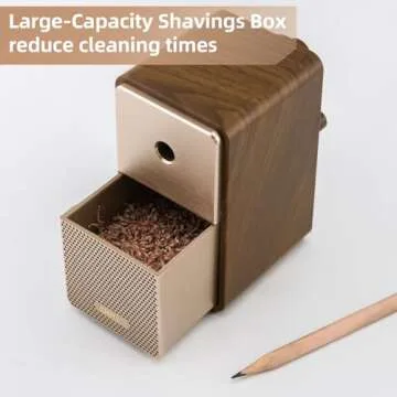 Deli Manual Pencil Sharpener - Auto-in Hand Crank, Adjustable Point