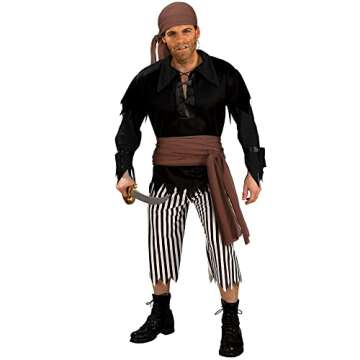 Plus Size Pirate Scarf Belt Waist Sash and Bandana for Halloween