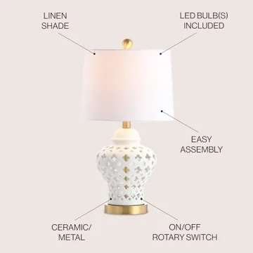 JONATHAN Y 20.5" Ceramic LED Table Lamp for Home Decor