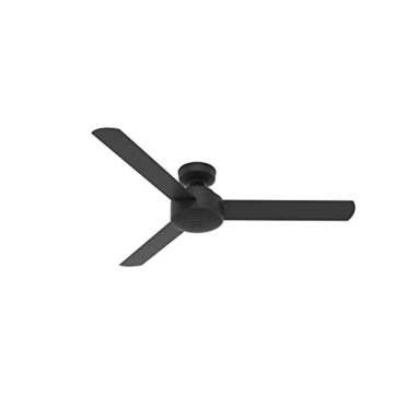 Hunter Black Ceiling Fan: 52" Modern Presto with Wall Control, Matte Black