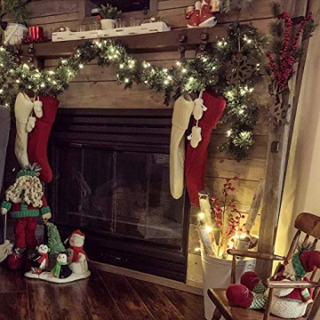 Fesciory Large Cable Knitted Christmas Stockings Set