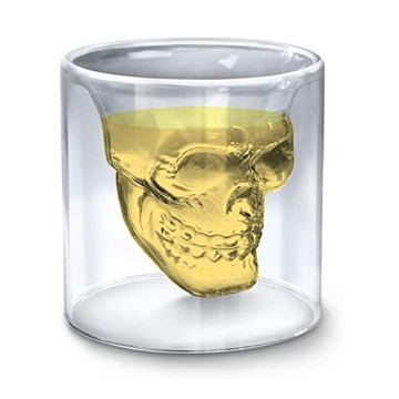 BeBr Skull Glass Funny Creative Whiskey Glasses,Double Wall Cool Beer Cup for Wine Cocktail Vodka,Ho...