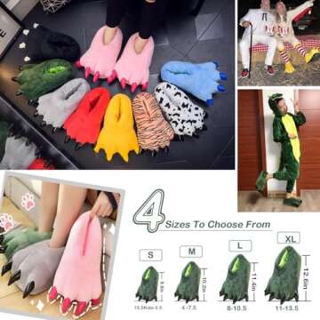Unisex Soft Animal Paw Claw Slippers Fun Cozy Gift