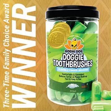 Bodhi Dog Finger Toothbrush for Dogs & Cats - Puppy Toothbrush with Soft Flexible Silicone Bristles,...