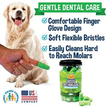 Bodhi Dog Finger Toothbrush for Dogs & Cats - Puppy Toothbrush with Soft Flexible Silicone Bristles, Gentle for Sensitive Gums, Promotes Healthy Teeth & Gums, Easy Teeth Cleaning Tool (50 Count)