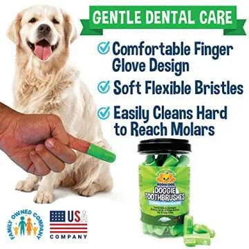 Bodhi Dog Finger Toothbrush for Dogs & Cats - Puppy Toothbrush with Soft Flexible Silicone Bristles, Gentle for Sensitive Gums, Promotes Healthy Teeth & Gums, Easy Teeth Cleaning Tool (50 Count)