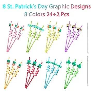 24 St. Patrick’s Day Drinking Straws for Festive Parties