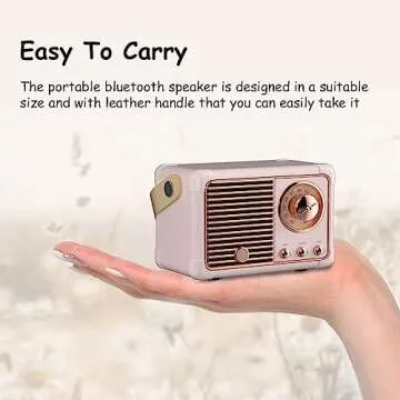 Baolira Retro Bluetooth Speaker Wireless Mini Speaker,Outdoor Bluetooth Speaker with Crystal Clear Stereo Sound Rich Bass, Portable Speaker Best Birthday Gifts Ideas for Women Teenage(Pink)