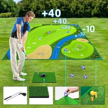 Double Sided Golf Hitting Mat for Indoor Outdoor Fun