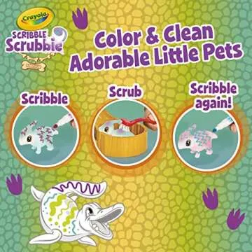 Crayola Scribble Scrubbie Pets Dinosaur Waterslide, Dinosaur Toys for Kids, Pet Grooming Toy, Gifts for Boys & Girls, Ages 3+