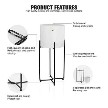 Elegant Sinolodo Mid Century Planter Set - 3 Modern Pots