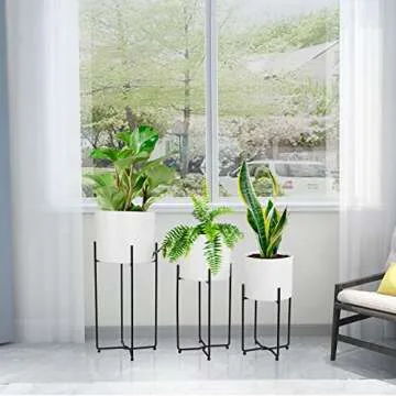 Elegant Sinolodo Mid Century Planter Set - 3 Modern Pots