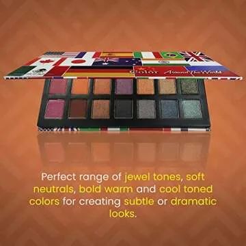 Ccolor Cosmetics Around The World Eye Shadow Palette Makeup, 21 Ultra-Blendable, Vibrant Matte & Shimmer Eyeshadow - Eyeshadow Palette Set With Mirror - Long Lasting, Travel-Size Makeup Palette