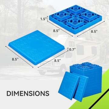 RVMATE RV Leveling Blocks 12 Pack, Heavy Duty Camper Leveling Blocks, Leveling Blocks for RVs, Reduc...