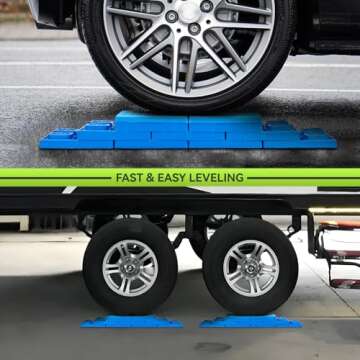 RVMATE RV Leveling Blocks 12 Pack, Heavy Duty Camper Leveling Blocks, Leveling Blocks for RVs, Reduce Trailer Movement, Trailer Leveling Blocks Great for Single and Dual Wheels