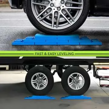 RVMATE RV Leveling Blocks 12 Pack, Heavy Duty Camper Leveling Blocks, Leveling Blocks for RVs, Reduce Trailer Movement, Trailer Leveling Blocks Great for Single and Dual Wheels