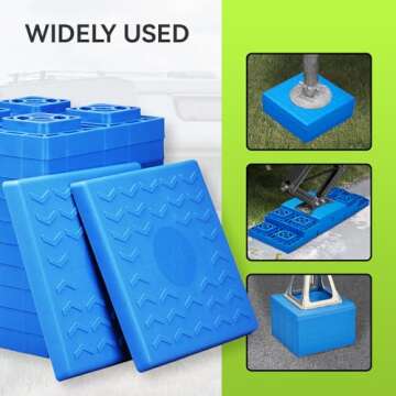 RVMATE RV Leveling Blocks 12 Pack, Heavy Duty Camper Leveling Blocks, Leveling Blocks for RVs, Reduce Trailer Movement, Trailer Leveling Blocks Great for Single and Dual Wheels
