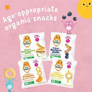 Little Bellies Organic Strawberry Pick-Me Sticks Baby Snack (Pack of 5 x 0.56 oz Individual Packs)