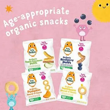 Little Bellies Organic Strawberry Pick-Me Sticks Baby Snack (Pack of 5 x 0.56 oz Individual Packs)
