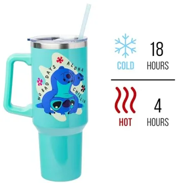 Lilo and Stitch 40oz Stainless Steel Tumbler with Straw