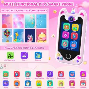 Kids Smart Phone for Girls Gifts - Toddler Christmas Birthday Gift for Age 3 4 5 6 Year Old, Kids Ce...
