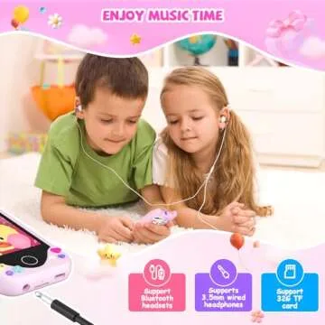 Kids Smart Phone for Girls Gifts - Toddler Christmas Birthday Gift for Age 3 4 5 6 Year Old, Kids Cell Phone Toy with Touchscreen, Dual Cameras, Learning, Music Player, Games with 32 GB Card