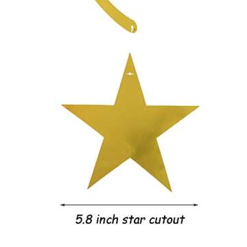 Gold Twinkle Stars Swirls Decorations Shiny Metallic Hanging Decorations Foil Stars Garland Wedding ...