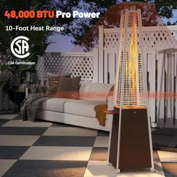 FOOWIN Patio Heater,Propane Patio Heater with Detachable Table,48,000 BTU Outdoor Heater with Wheels...