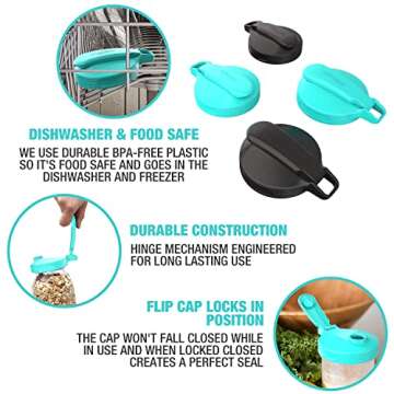 Masontops Multi Top - 2PK - Small Mouth Mason Jar Lids with Pour Spout and Flip Cap – Sip, Pour, Store & More- Jar Not Included