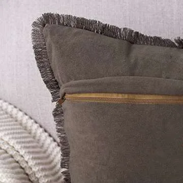 MADIZZ Suede Throw Pillow Covers Set of 2 with Tassels