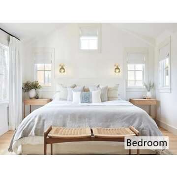 Shenmoyl Vintage Wall Sconces with Green Tulip Glass Lampshade 180 Degree Adjustable Brass Sconces H...