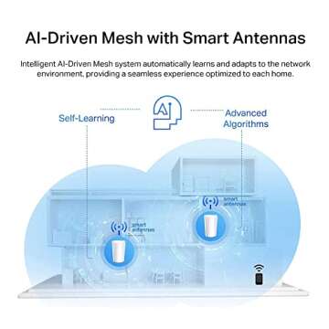 TP-Link Deco AX7800 Tri-Band Mesh WiFi 6 System (Deco X95) - Whole Home Coverage up to 3100 Sq.Ft with AI-Driven Smart Antennas, Multi-Gig Ethernet, Replaces Wireless Router and Extender (1-Pack)