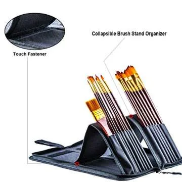 Transon 16pcs Long Artist Paint Brush Set for All Mediums