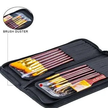 Transon 16pcs Long Artist Paint Brush Set for All Mediums