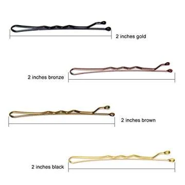 Hicarer 200 Pieces Multicolor Bobby Pins 4 Colors Hair Pins Assorted Colors Hair Clips with Clear Bo...
