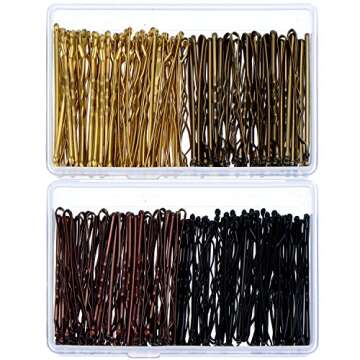 Hicarer 200 Pieces Multicolor Bobby Pins 4 Colors Hair Pins Assorted Colors Hair Clips with Clear Boxes for Women