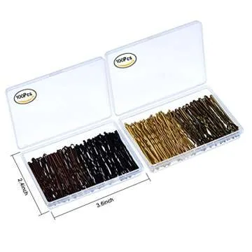 Hicarer 200 Pieces Multicolor Bobby Pins 4 Colors Hair Pins Assorted Colors Hair Clips with Clear Boxes for Women